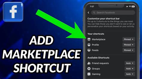 How To Add Marketplace To Facebook Shortcut Bar Youtube