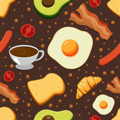 Breakfast Seamless Pattern Background 10185265 Vector Art At Vecteezy