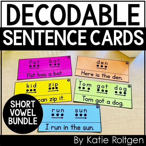 Decodable Sentence Cards Bundle Cvc Words Katie Roltgen Teaching