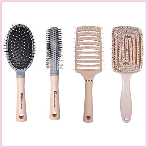 Sensch 4 Pieces Hair Brush Comb Set Detangling Paddle Brush Round Hair