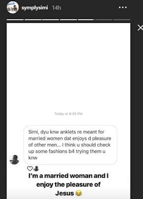 Conversation Between Simi And A Fan Who Told Her That Wearing Anklets