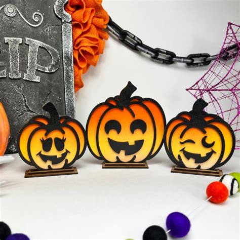 Layered Decorative Jack O Lantern Trio