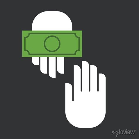 Hands Giving And Receiving Money Vector Illustration Flat Design