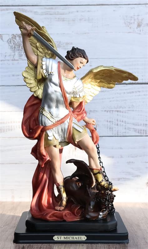 Ebros Large Archangel Saint Michael Slaying Lucifer Satan Statue 14