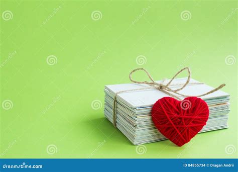 Empty Postcard Postcrossing Red Heart Love Letter Stock Photo Image