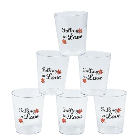 Falling In Love Shot Glasses Fall In Love Bridal Shower Shot Glasses