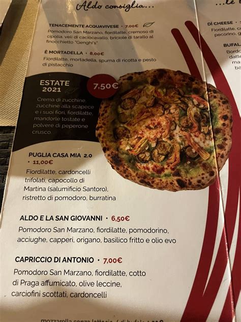 Speisekarte Von La Tana Di Aldo Restaurant Acquaviva Delle Fonti