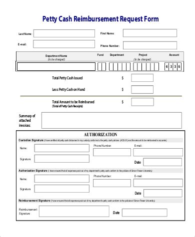 Petty Cash Claim Form Template Doctemplates