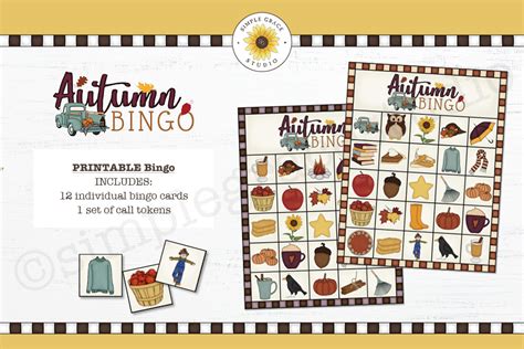 Printable Autumn Bingo Graphic By Simple Grace Studio · Creative Fabrica