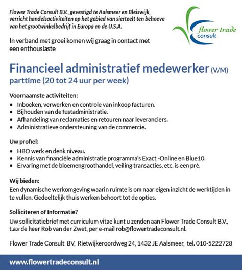 vacature financieel administratief medewerker  de castricummer