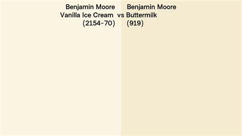 Benjamin Moore Vanilla Ice Cream Vs Buttermilk Side By Side Comparison