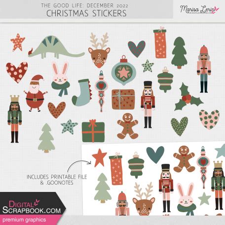 The Good Life December Christmas Stickers Kit By Marisa Lerin