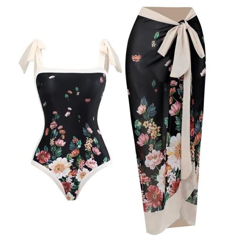 Bikini Taille Haute Femme Noir Vintage Tankini Push Up Maillot De Bain Amincissant Noir