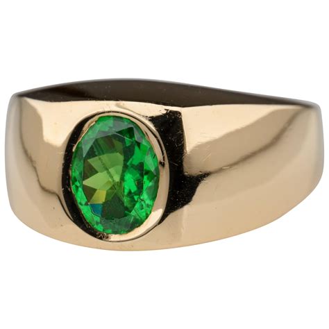 Men S Gold Ring With Tsavorite Garnet At 1stDibs Tsavorite Mens Ring