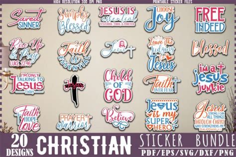 Christian Sticker Bundle Graphic By Creativekhadiza124 · Creative Fabrica