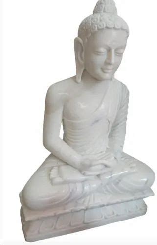 Plain White Marble Lord Buddha Statue Size Dimension 30inch Height