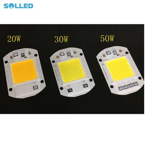 Solled ไฟฟลัดไลท์ Led 220v 20w30w50w สีขาวแสงอบอุ่นชิป Cob แบบ