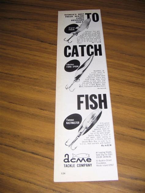 Print Ad Acme Tackle Phoebe Kastmaster Fiord Spoon Fishing Lures