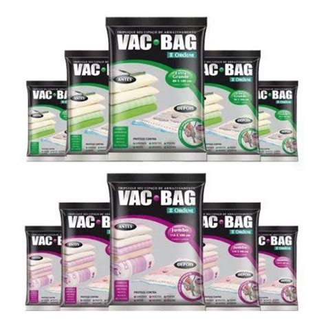 Kit Sacos A Vácuo Vac Bag Ordene 5 Extra 5 Jumbo Saco a Vácuo