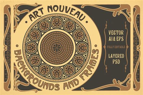 Art Nouveau Backgrounds And Frames Art Nouveau Graphic Design Art