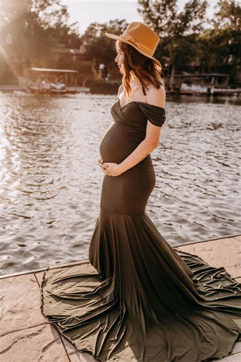 Dark Olive Athena Maternity Photoshoot Gown One Size Chicaboo