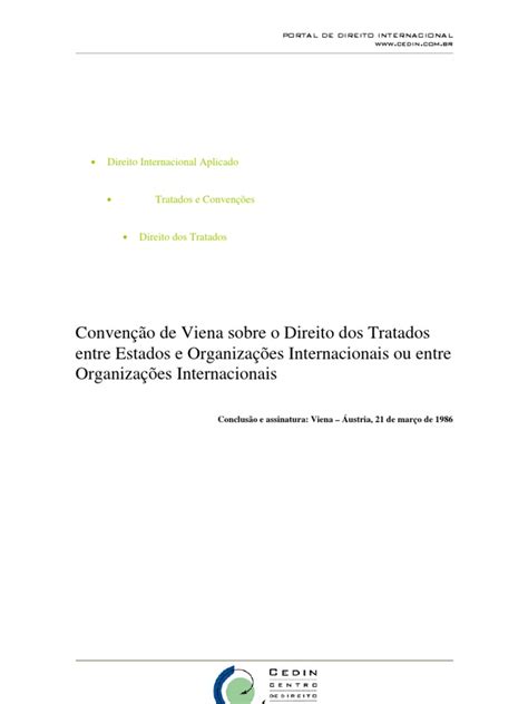 Convenção De Viena Sobre O Direito Dos Tratados - CCMW Images 5 53 Convenção de Viena Sobre Direito Dos Tratados | PDF ...