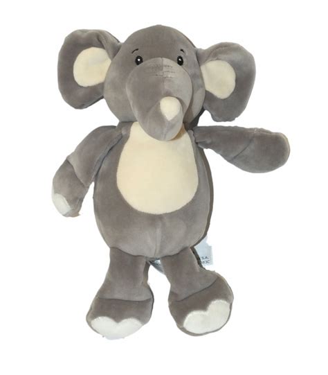 Doudou Peluche Elephant Gris Blanc Simba Cm