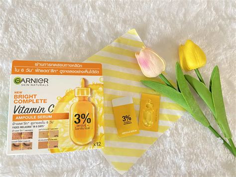 ลองใช้แอมพูลเซรั่ม Garnier Bright Complete Vitamin C Ampoule Serum 6วัน