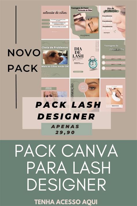 Pack canva templates para lash designer em 2022 Cílios Instagram