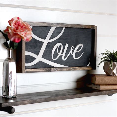 Love Sign Modern Farmhouse Wall Decor Wooden Signs Rustic