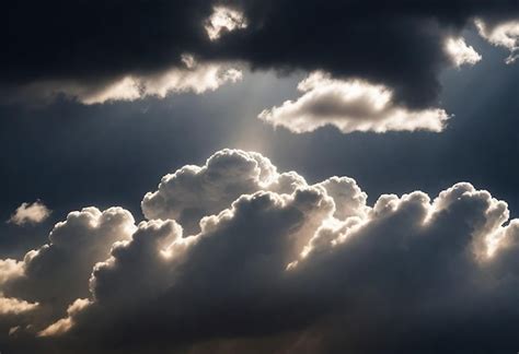 Premium Photo | A sun shining through clouds in the sky with the sun ...