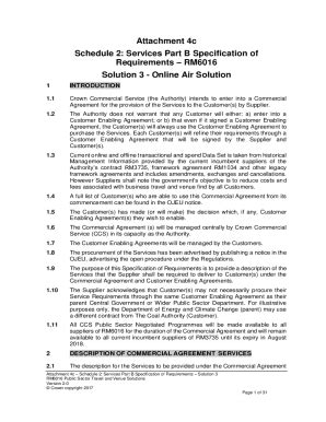 Fillable Online Attachment C Schedule Services Part B Specification