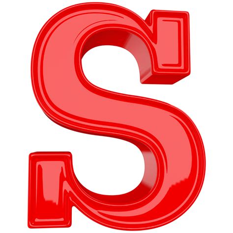 Red Letter S Font 3d Render 36306921 Png