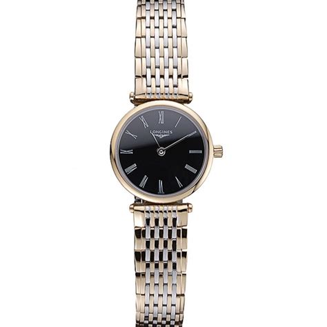 Longines La Grande Classique Two Tone Banda Quadrante Nero Femme 622