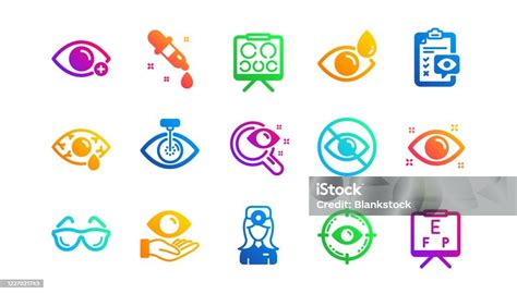 Ilustración De Optometría Iconos Del Médico De Los Ojos Cirugía Ocular