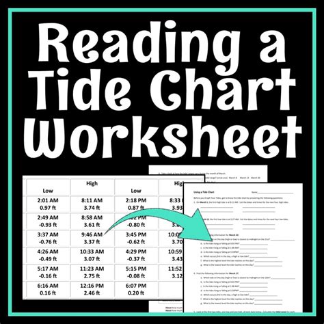 Using A Tide Chart Worksheet Flying Colors Science