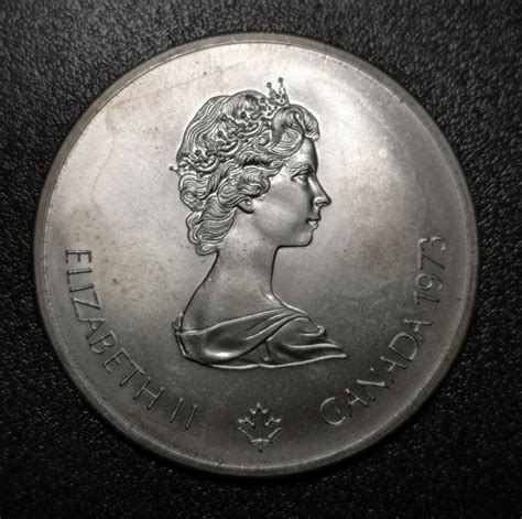 10 dollars en argent Elizabeth II Olympiades de Montréal Carte du