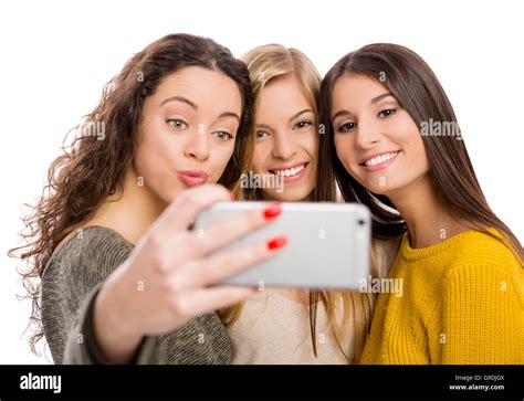 Teen Girls Smartphone Taking Selfie Hi Res Stock Photography And Images