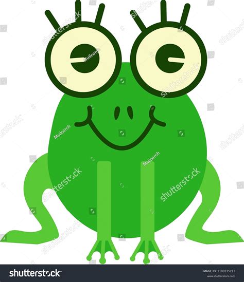 Cute Green Frog Cartoon Character Isolated Stock Vector Royalty Free