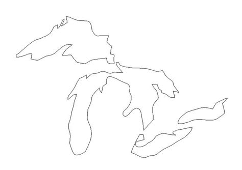 Great Lakes Outline Dxf File Readytocut Vector Art For Cnc Free