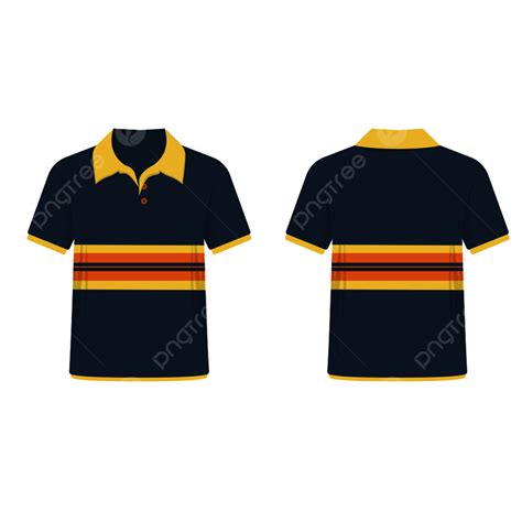 Gambar Template T Shirt Polo Biru Dan Kuning Untuk Desain Dengan Latar