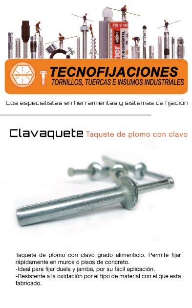 Tecnofijaciones Sistemas De Fijacion TAQUETE DE PLOMO CON CLAVO