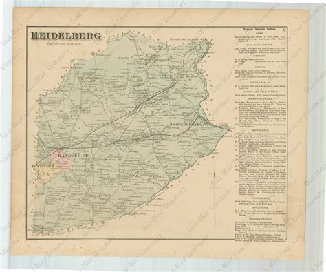 Heidelberg Pennsylvania 1876 Map Replica Or Genuine Original