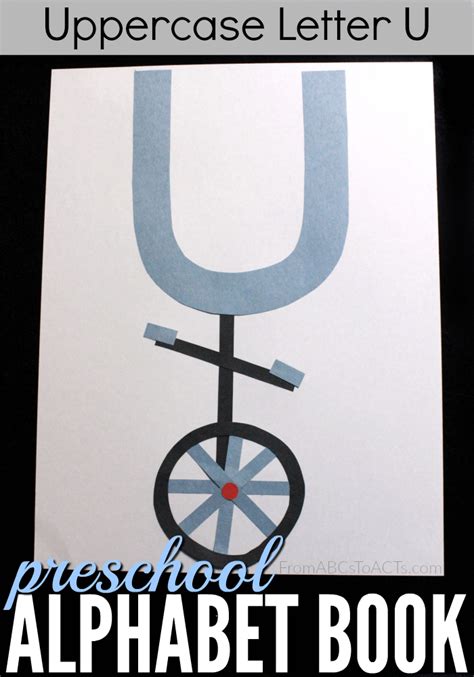 Preschool Alphabet Book Uppercase Letter U From Abcs To Acts