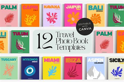 Customizable Designer Travel Photo Book Template Ebook Template Decorative Coffee Table Book