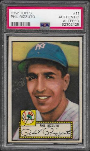 Phil Rizzuto Topps Psa Authentic Altered Ebay