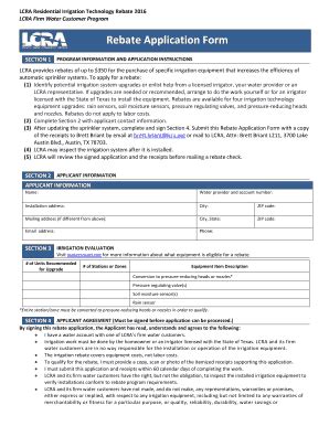 Fillable Online Process Form Irrigation Rebate Application Fax Email