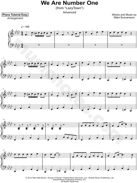 Piano Tutorial Easy We Are Number One Advanced Sheet Music Piano Solo In F Minor