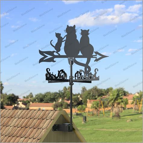 Cats Metal Weathervane For Roofs Weathervane Outdoor Etsy