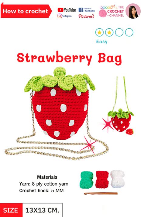 How To Crochet A Sweet Strawberry Bag Tutorial Diy Crochet Bag With